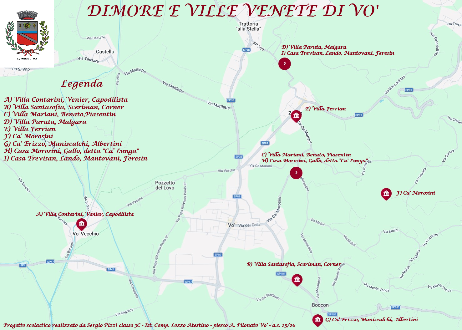Mappa Dimore e Ville Veneto di Vo' - finale
